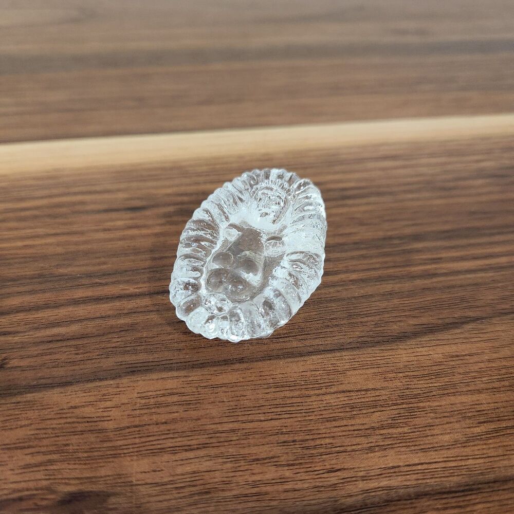 Vintage Crystal Glass Clear Figurine Baby Jesus Nativity Manger Christmas Piece